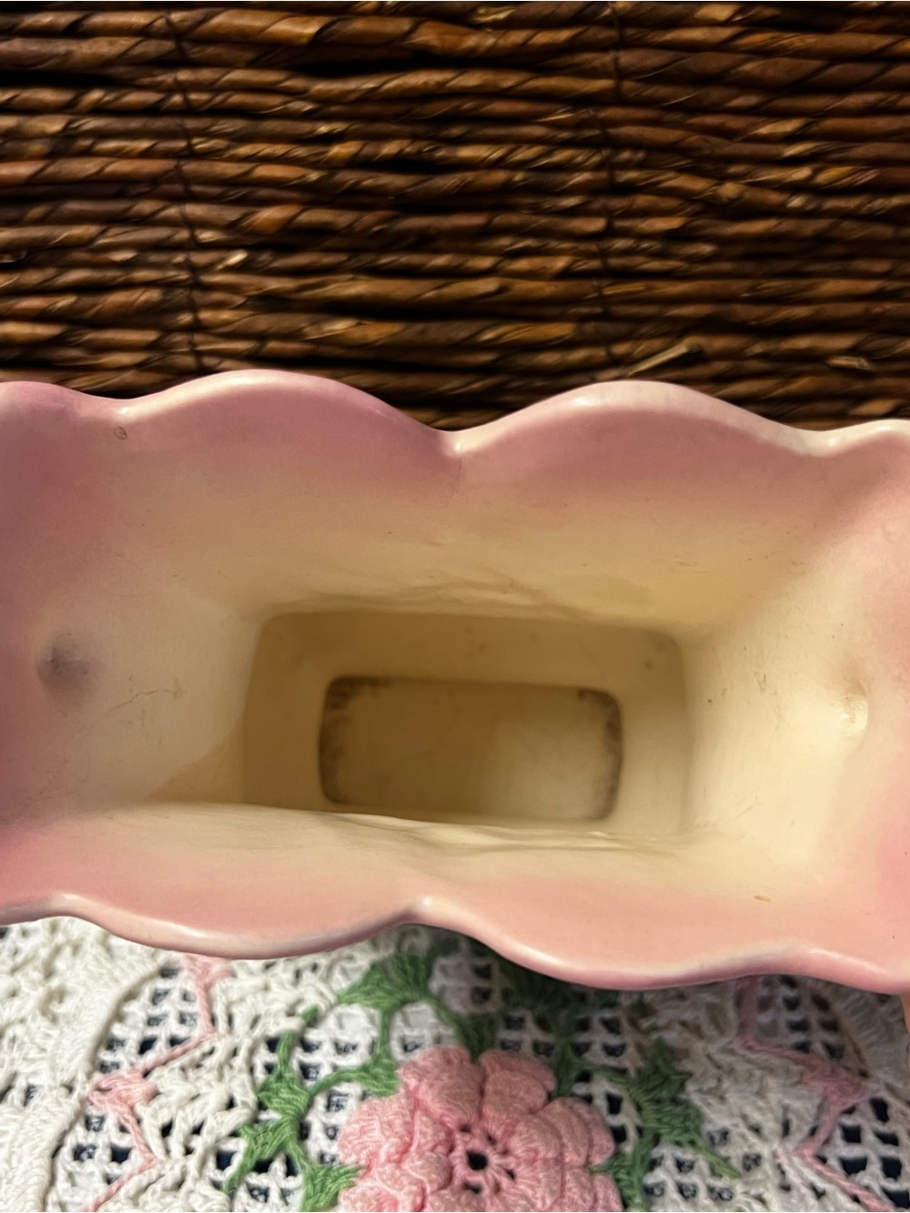 Vintage Hull Art Pottery Dogwood Vase Blue and Pink - Picture 4 of 9